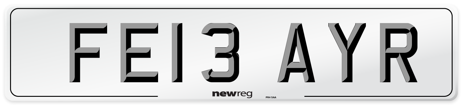 FE13 AYR Number Plate from New Reg